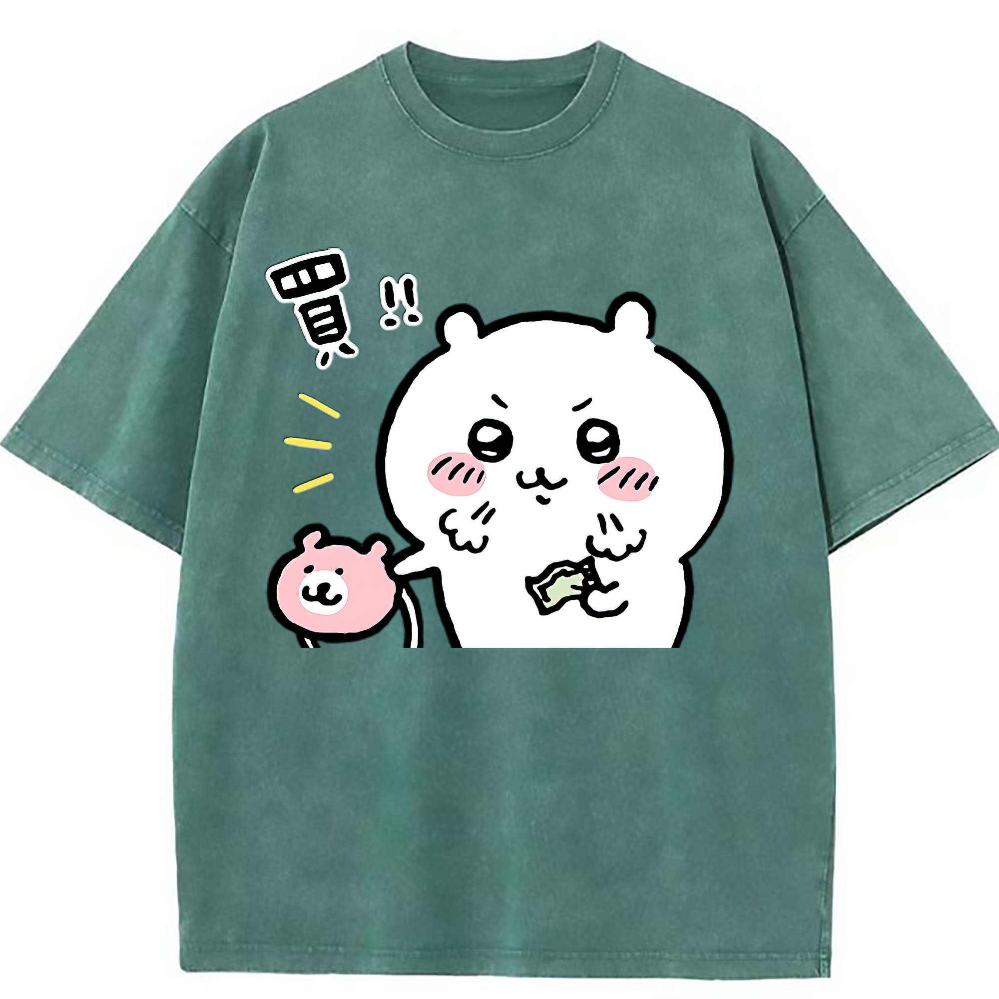 （画像用） ちいかわ ちいかわ Chii-kawa chiikawa 綿100% ヴィンテージ風 半袖Tシャツ（フロントプリント）